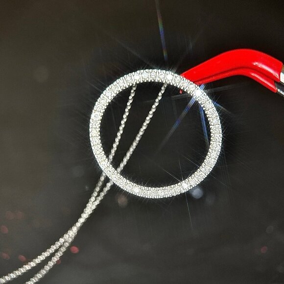 Stunning 14K Gold Eternity Diamond Necklace - Picture 4 of 9